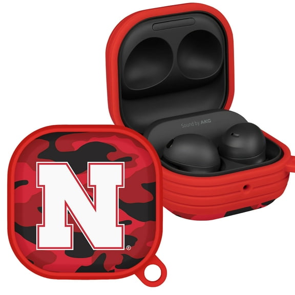 Nebraska Huskers Camo HDX Case Cover Compatible with Samsung Galaxy Buds Pro & Buds Live by Affinity Bands