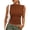 Red Brown, variant on Tank Tops for Women Summer Mock Neck Ribbed Knit Slim Fitted Shirts Going Out Top Spring Fashion Clothes