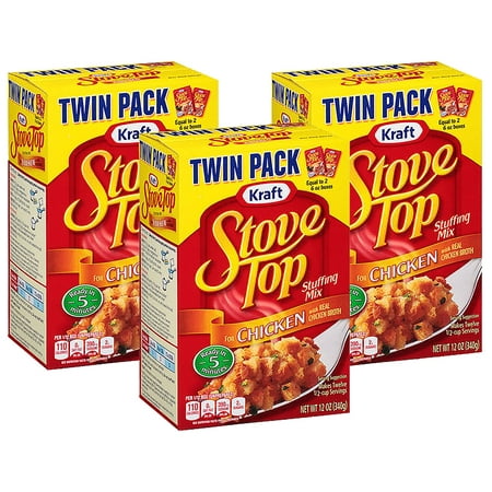 (3 Pack) Kraft Stove Top Twin Pack Stuffing Mix For Chicken, 12 oz (Best Way To Make Stove Top Stuffing)