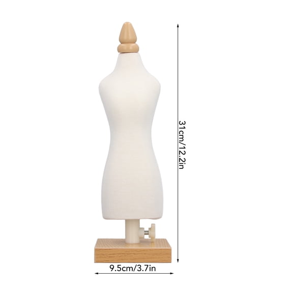 <span Style="background:red"></span> Female Mannequin For Doll Clothes, Wooden Base, Canvas Body, Stainless Steel Frame