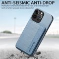 thumbnail image 3 of SaniMore for iPhone 14 Pro Max (6.1" 2022) Case, PU Leather Carbon Fibre Pattern, Flip Wallet Card Slots RFID Blocking Magnetic Car Mount Shockproof Anti-fall Protective Shell, Blue, 3 of 8