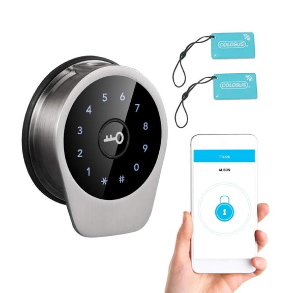 Colosus NDL631 Keyless Deadbolt Electronic Door Lock with App Control, Key Fobs (Satin Nickel)