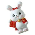 thumbnail image 1 of facefd Rabbit Piggy Bank Figurine Desktop Decoration Resin Rabbit Bunny Sculpture Home Entryway Figurines Option 1, 1 of 9