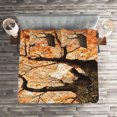 thumbnail image 2 of Ambesonne Landscape Quilted Coverlet 3 Pcs, Old Tree Botany Wood, King Size, Orange Brown, 2 of 2