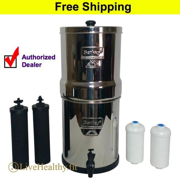 Imperial Berkey 26" : 4.5 Gallon - Variation 2: Black Berkey Elements and Fluoride Filters
