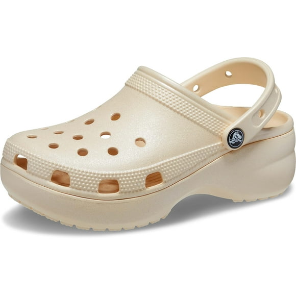 Crocs Women's Classic Platform Glitter Clog Vanilla 9