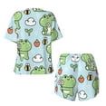thumbnail image 5 of Lsque Cute Floral Frog Women's Short-Sleeved Pajama Set - 2 Piece Soft and Lightweight Sleepwear Set-4X-Large, 5 of 9