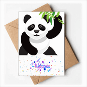 Chinese Panda Traditional Art Pattern Welcome Back Greeting Cards Envelopes Blank