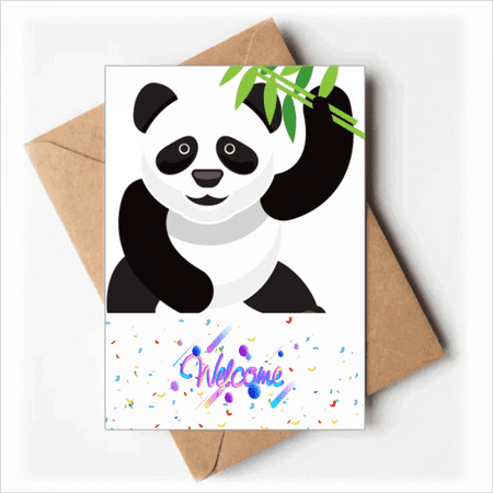 Chinese Panda Traditional Art Pattern Welcome Back Greeting Cards Envelopes Blank