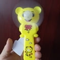 thumbnail image 2 of Hand Press Fan Plastic Cute Cartoon Bear Safe Mini Manual Fan for Room Exercise TravelYellow, 2 of 2