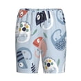 thumbnail image 4 of Wukai Cute Chameleons On Blue Men’s Short Pajama Pants With Pockets Soft Sleep Pj Shorts for Men-3X-Large, 4 of 6
