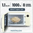 thumbnail image 5 of Nostalgia 1.1 cu ft Retro Microwave Oven, 1000W Countertop Microwave Oven with 8 Auto Cook Programs, Ivory, 5 of 8