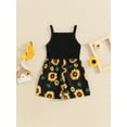 thumbnail image 4 of Bagilaanoe Toddler Baby Girl Jumpsuit Shorts Sleeveless Sunflower Print Romper Overalls 12M 18M 24M 3T 4T 5T Kids Short Pants Summer Clothes, 4 of 7