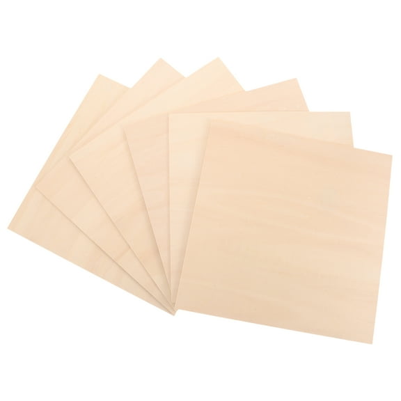 6pcs 3mm Plywood Boards Unfinished 30cm Square Panels Wood Boards for DIY Crafts Painting Woodworking Projects Engraving