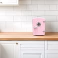 thumbnail image 6 of Frigidaire 9 Can Retro Mini Fridge, 6L Portable Personal Cooler with AC/DC Adapters, Skincare Fridge for Travel, Bedroom, Office, Dorm, Pink, 6 of 7
