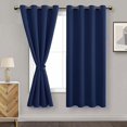 thumbnail image 7 of DWCN Blackout curtains for Bedroom with Tiebacks - Room Darkening Privacy Grommet Top Window Curtains for Living Room, 52 x 63 inch Length,Dark Blue,Set of 2 Panels, 7 of 7