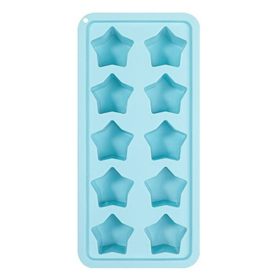 Runskmd Two Silicone Star Shaped Ice Block With 10 Easy To Demold Ice Plates Water Beer Blue Five Pointed Star Ice Holiday Ice Grids