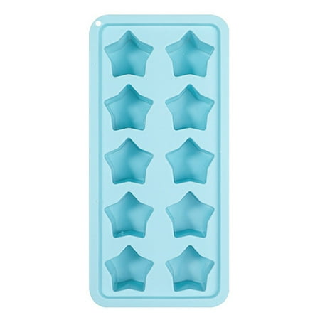 

Hanyhapt Two Silicone Star Shaped Ice Block with 10 Easy to Demold Cocktails Ice Plates Whiskey Water Beer Sky Blue Five Pointed Star Ice Holiday Ice Grids (Blue)