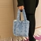 thumbnail image 1 of Bolso con asa superior para mujer, bolso de hombro de felpa suave para otoño e invierno (azul), 1 of 7