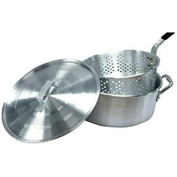10 Quart Aluminum Fry Pot with Basket and Lid by CSPP