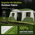 thumbnail image 4 of Sophia & William 12 Person Camping Tent 16x11FT All-Weather Large Family Cabin Tent with 3 Rooms and 6 Mesh Windows, Green, 4 of 10