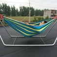 thumbnail image 2 of Hyasfey Outdoor Canvas Hammock with Carry Bag Strap Portable Heavy Duty Single Double Person Camping Garden Patio Balcony Porch Backyard Colorful Stripe Hammock, 2 of 7