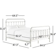 Weston Home Nottingham Metal Queen Bed, Silver Birch