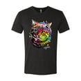 thumbnail image 2 of Wild Bobby, Cute Colorful Rainbow Cat Animal Lover Mens Premium Tri Blend T-Shirt, Vintage Black, X-Large, 2 of 3