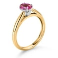 thumbnail image 3 of Gem Stone King 10K Yellow Gold Pink Mystic Topaz Solitaire Engagement Ring for Women (0.80 Cttw, Oval 7X5MM, Gemstone Birthstone, Size 5), 3 of 4