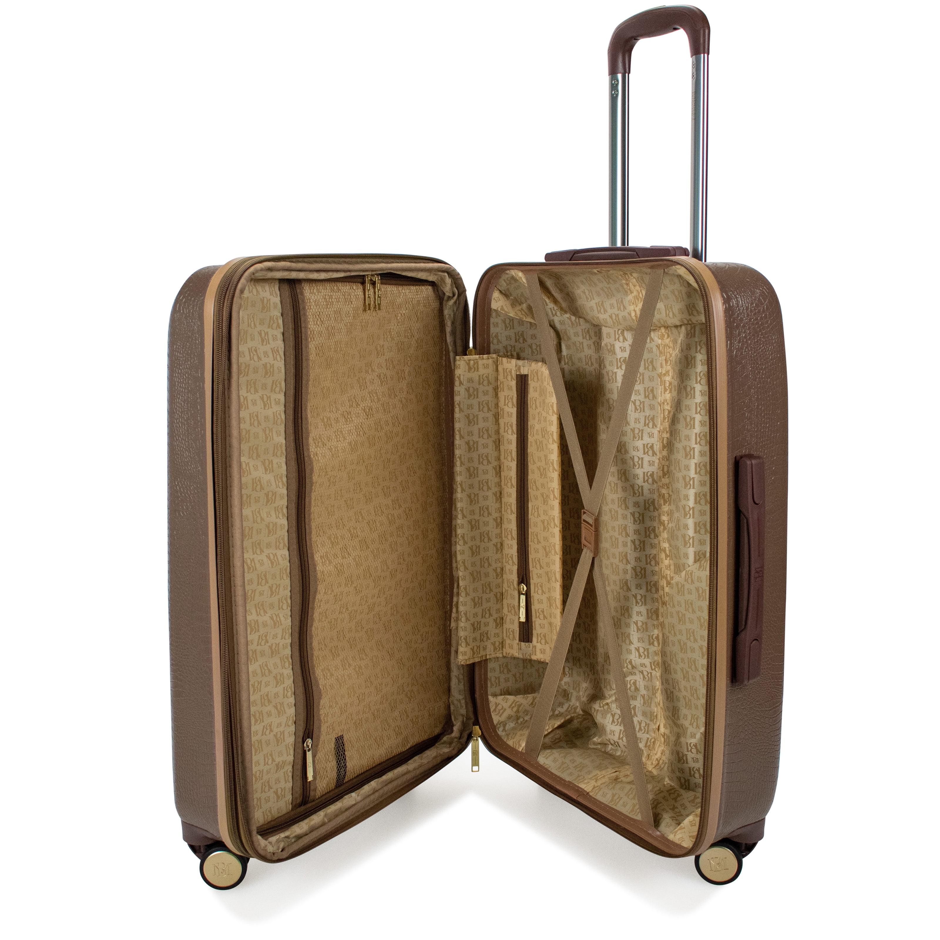 Badgley Mischka Synthetic 3-piece Snakeskin-embossed Spinner Suitcase Set in Black Womens Bags Luggage and suitcases 