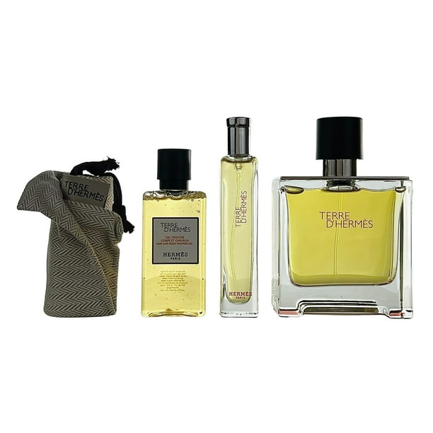 Terre D'Hermes 4 PC Gift Set for Men By Hermes ( Parfum SPR 2.5 oz