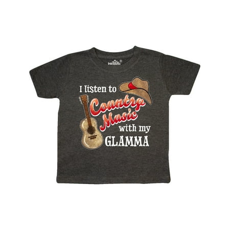 

Inktastic I Listen to Country Music with my Glamma Guitar and Hat Gift Toddler Boy or Toddler Girl T-Shirt