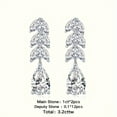 thumbnail image 3 of S925 Silver 1.6 Carat*2 Full Moissanite Drop Earrings Teardrop Marquise Leaf-shaped Diamond Earrings Elegant Luxury Temperament Fashion Party Gift For Girlfriend Engagement Wedding Birthday Gift, 3 of 7
