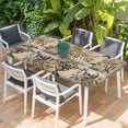 thumbnail image 2 of Halloween Table Cloths for 3 Foot Rectangle Tables, Vintage Skull Black Crows Flowers Butterfly Patio Waterproof Elastic Fitted Tablecloths, Washable Rectangular Table Cover for Camping, 2 of 8