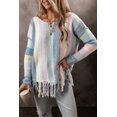 thumbnail image 2 of Women's Purple Color Block Fringed Tunic Sweater - Ombre Design | [ZhiHiMeRi] | (US 16-18)XL, 2 of 12
