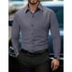 thumbnail image 3 of pstuiky camisetas de manga larga para hombre, Camisa informal de manga larga con solapa y botones de color liso para hombre. Tops de talla grande para hombre l, 3 of 8