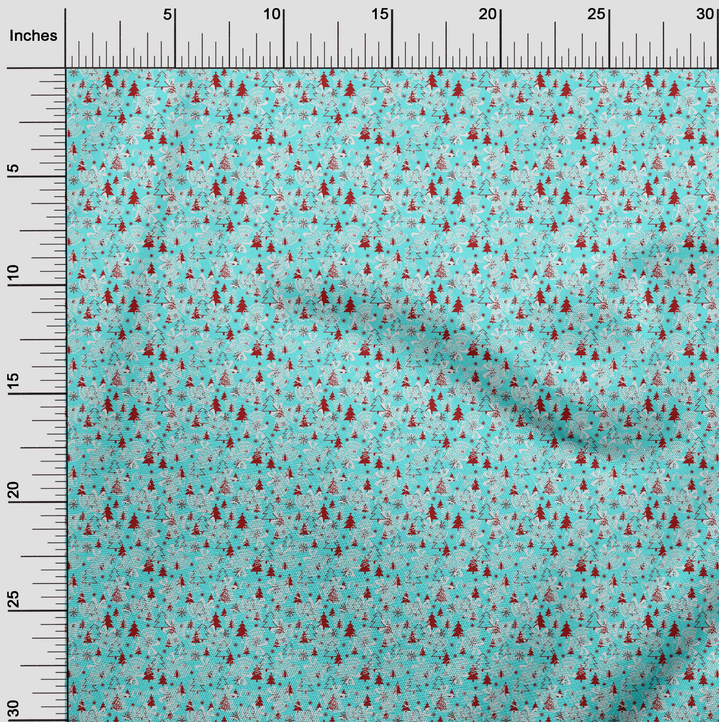 oneOone Cotton Poplin Aqua Blue Fabric Christmas Diy Clothing Quilting Fabric Print Fabric By Yard 56 Inch Wide