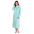 thumbnail image 6 of CATALOG CLASSICS Housecoats for Women Snap Front Fleece Nightgown - Light Blue, XL, 6 of 7