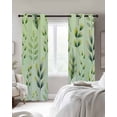 thumbnail image 4 of Green Leaves Blackout Curtains for Bedroom Living Room Darkening Curtains 90 Inch Summer Botanical Farmhouse Leaf Black Out Window Curtain Privacy Insulated Window Treatment Grommet Drapes 52"x90"x2, 4 of 9