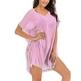 thumbnail image 2 of SAYFUT Plus Size Swimwear Cover ups Juniors' Bathing Suit Cover up Beach Bikini Wrap Swimsuit Dress Trim Kaftans Loose Beachwear, 2 of 5