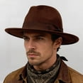 thumbnail image 5 of Avaner Fedora Hats For Men And Women, Classic Felt Hats, Panama Hats, Western Suede Wide Brim Hats, With Bow Belt, Suitable For Everyday Styling And Party Outfits, 5 of 10