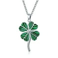 thumbnail image 2 of Bling Jewelry Womens Irish Jewelry Set Shamrock Charm Green Clover Earrings & Pendant Necklace Silver, 2 of 6
