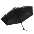 thumbnail image 5 of Flamingo Leaves Rose Compact Sun Umbrella Windproof Travel Umbrellas for Rain Strong Portable UV Protection, 5 of 8