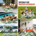 thumbnail image 4 of Summer Botanical Outdoor Rug for Patio/Deck/Porch, Non-Slip Large Area Rug 5 x 7 Ft, Green Monstera Palm Leaves Wood Beige Indoor Outdoor Rugs Washable Area Rugs, Reversible Camping Rug Carpet Runner, 4 of 8