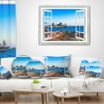 thumbnail image 3 of Designart Open Window to Blue Seashore - Landscape Wall Throw Pillow - 16x16, 3 of 4
