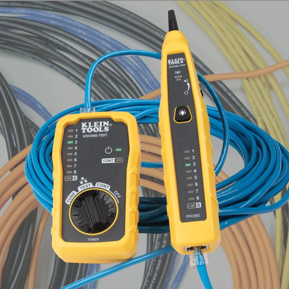 Klein Tools VDV500-705, 9V, Yellow LED Display Technology Tone/Probe Circuit Tester, 4-Piece