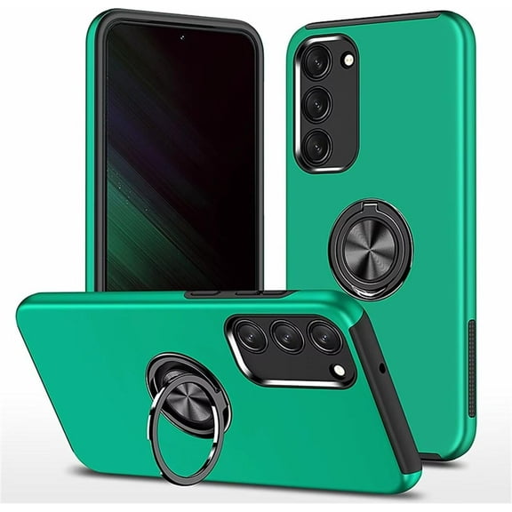 Case for Galaxy A03S,Military Grade Protection [Built-in Kickstand] [Magnetic Car Holder] Dual-Layer Heavy Duty Shockproof Phone Case for Samsung Galaxy A03S,6.5 Inch (Deep Green)