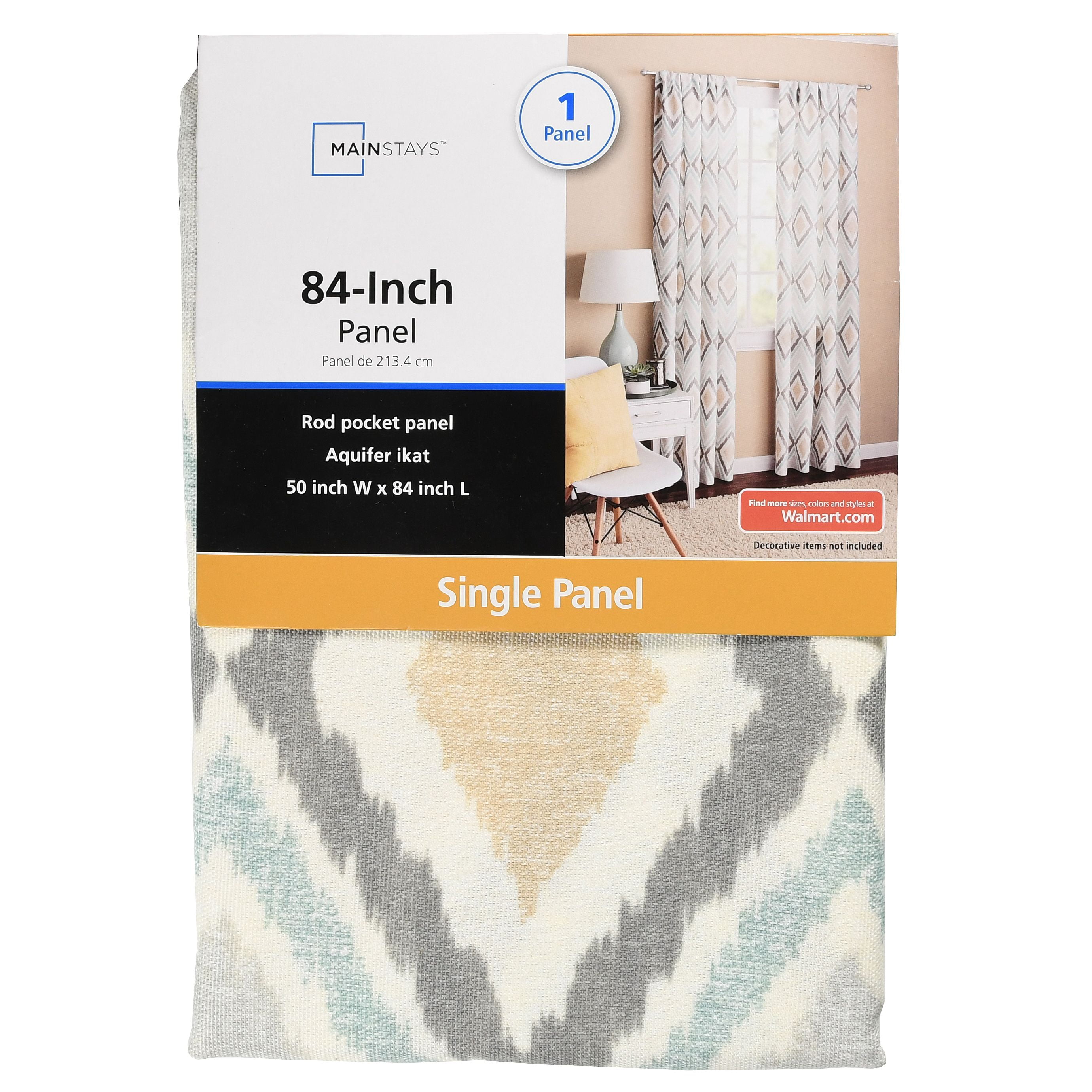 Mainstays Ikat Aquifer Curtain Panel Walmart Com