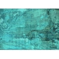 thumbnail image 1 of Ahgly Company Machine Washable Indoor Rectangle Oriental Turquoise Blue Industrial Area Rugs, 5' x 7', 1 of 4