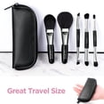 thumbnail image 2 of Set de brochas de maquillaje Brush Master Travel con funda, 5 unidades, color negro, 2 of 7